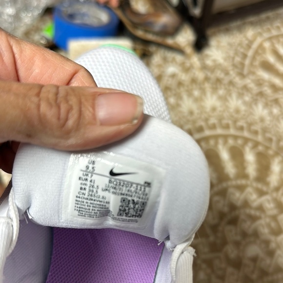 Nike Revolution White and Purple Athletic Shoes - Picture 11 of 14